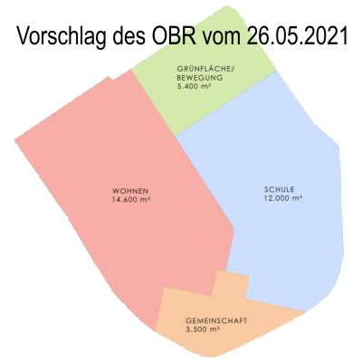 Vorschlag des Ortsteilbeirates Gartenstadt Ostorf zur Flächenverteilung im Wohnpark Paulshöhe Schwerin